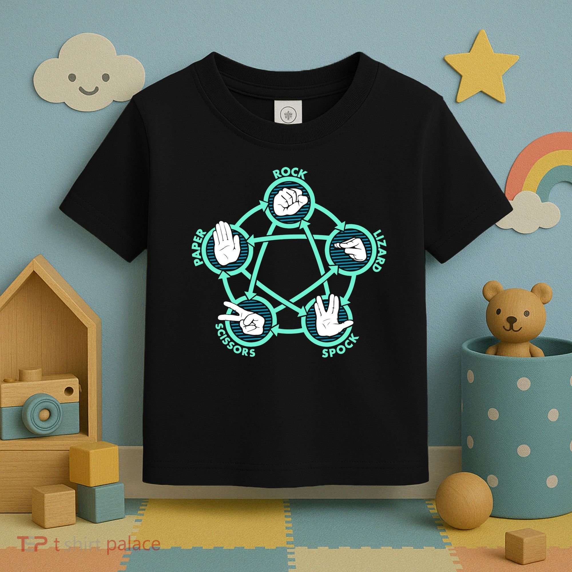 Rock Paper Scissors Spock Lizard Funny Game Toddler T-Shirt