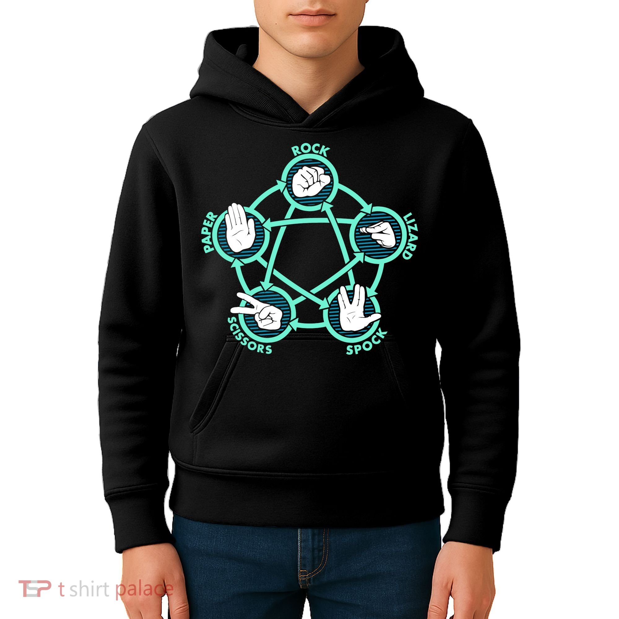 Rock Paper Scissors Spock Lizard Funny Game Kids Hoodie