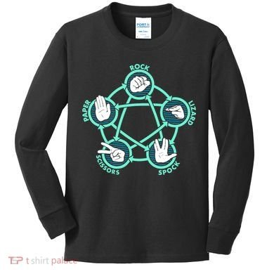 Rock Paper Scissors Spock Lizard Funny Game Kids Long Sleeve Shirt