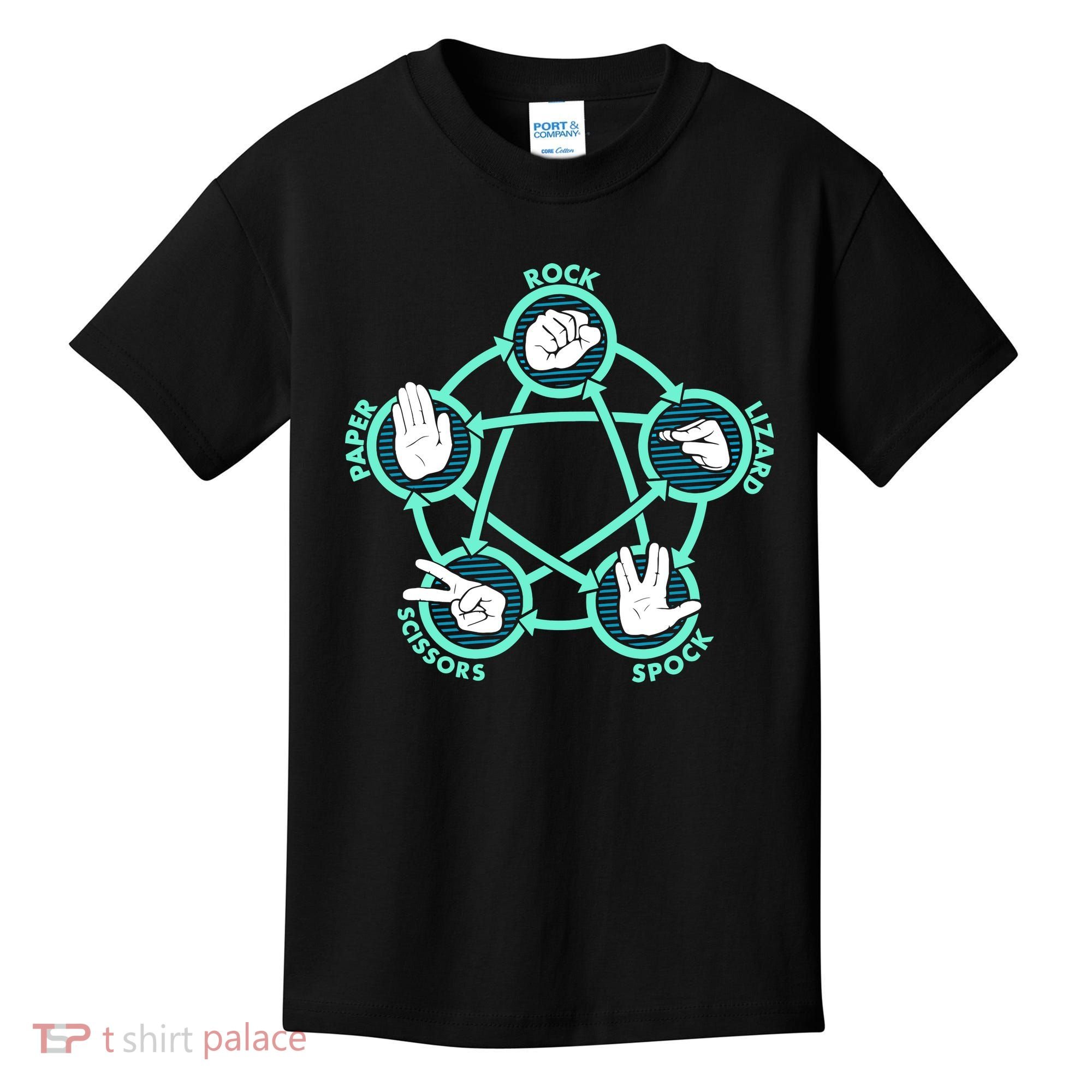Rock Paper Scissors Spock Lizard Funny Game Kids T-Shirt