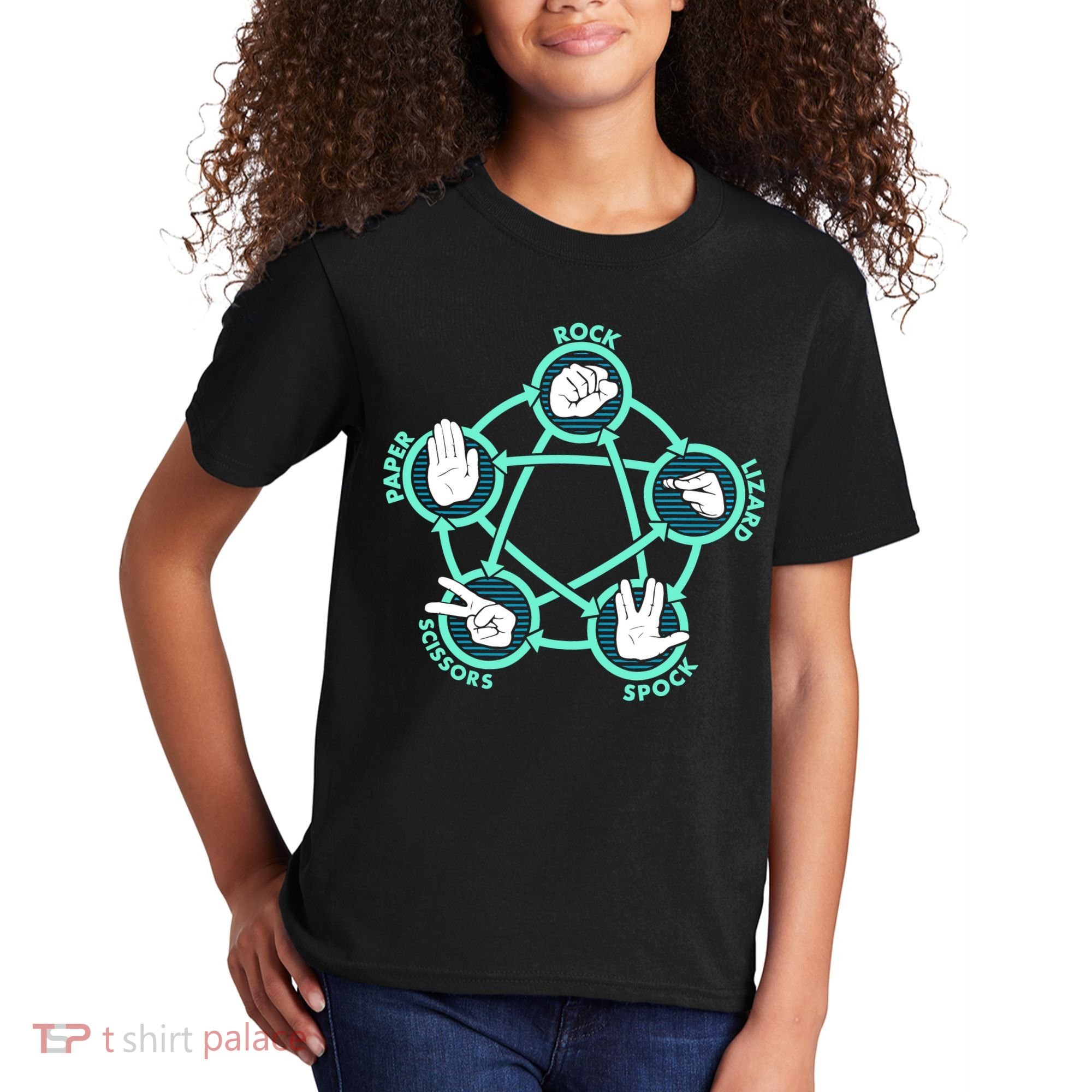 Rock Paper Scissors Spock Lizard Funny Game Kids T-Shirt