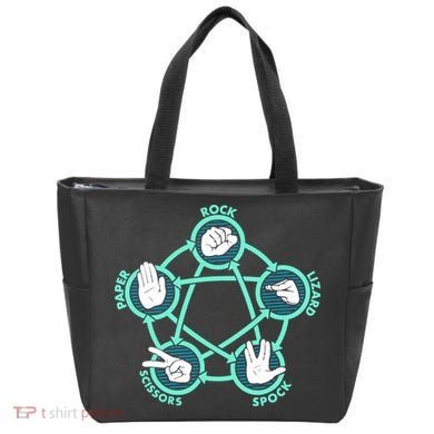 Rock Paper Scissors Spock Lizard Funny Game Tote Bag