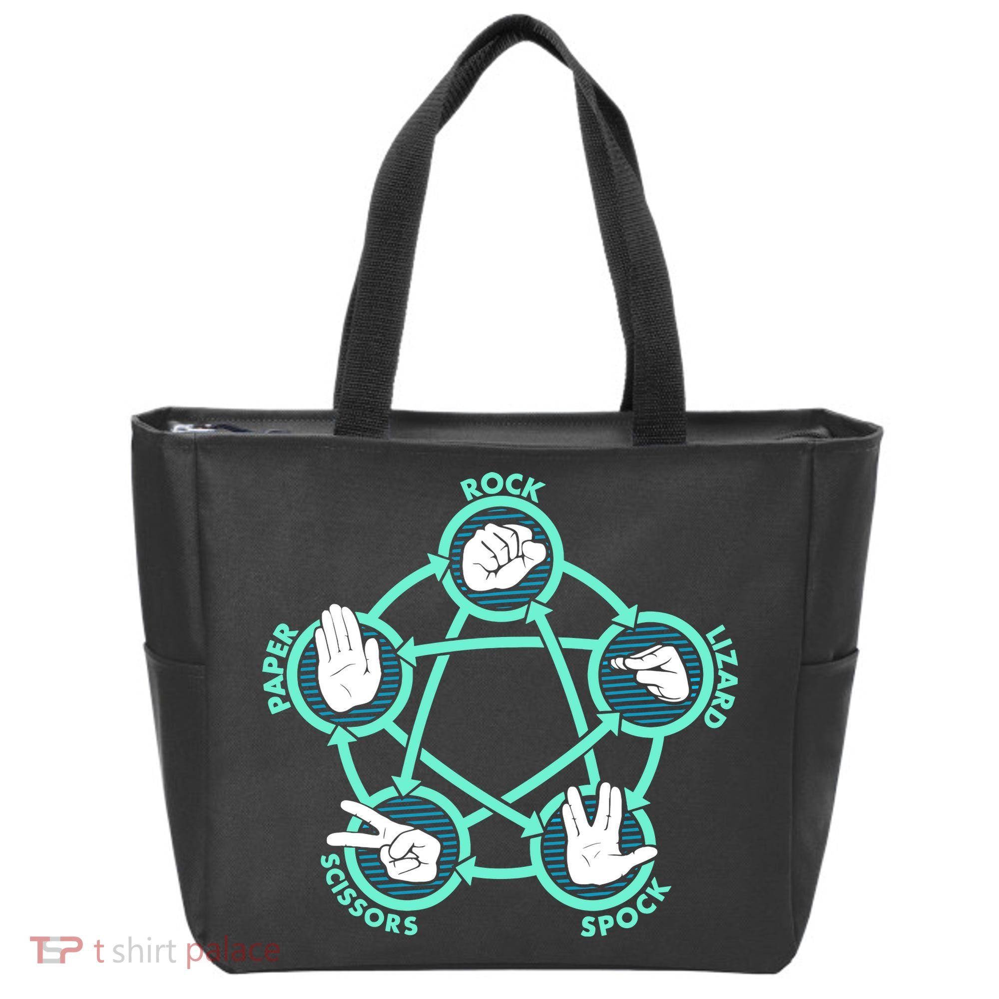 Rock Paper Scissors Spock Lizard Funny Game Tote Bag