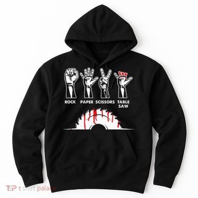 Rock Paper Scissors Table Saw Carpenter Craftsman Woodworker Hoodie