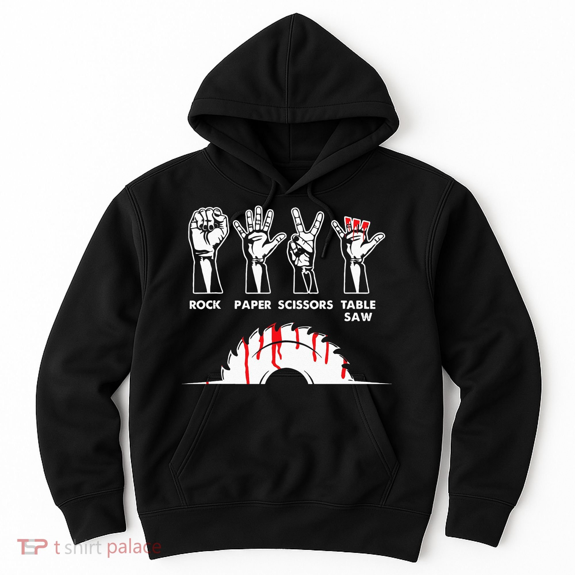 Rock Paper Scissors Table Saw Carpenter Craftsman Woodworker Hoodie