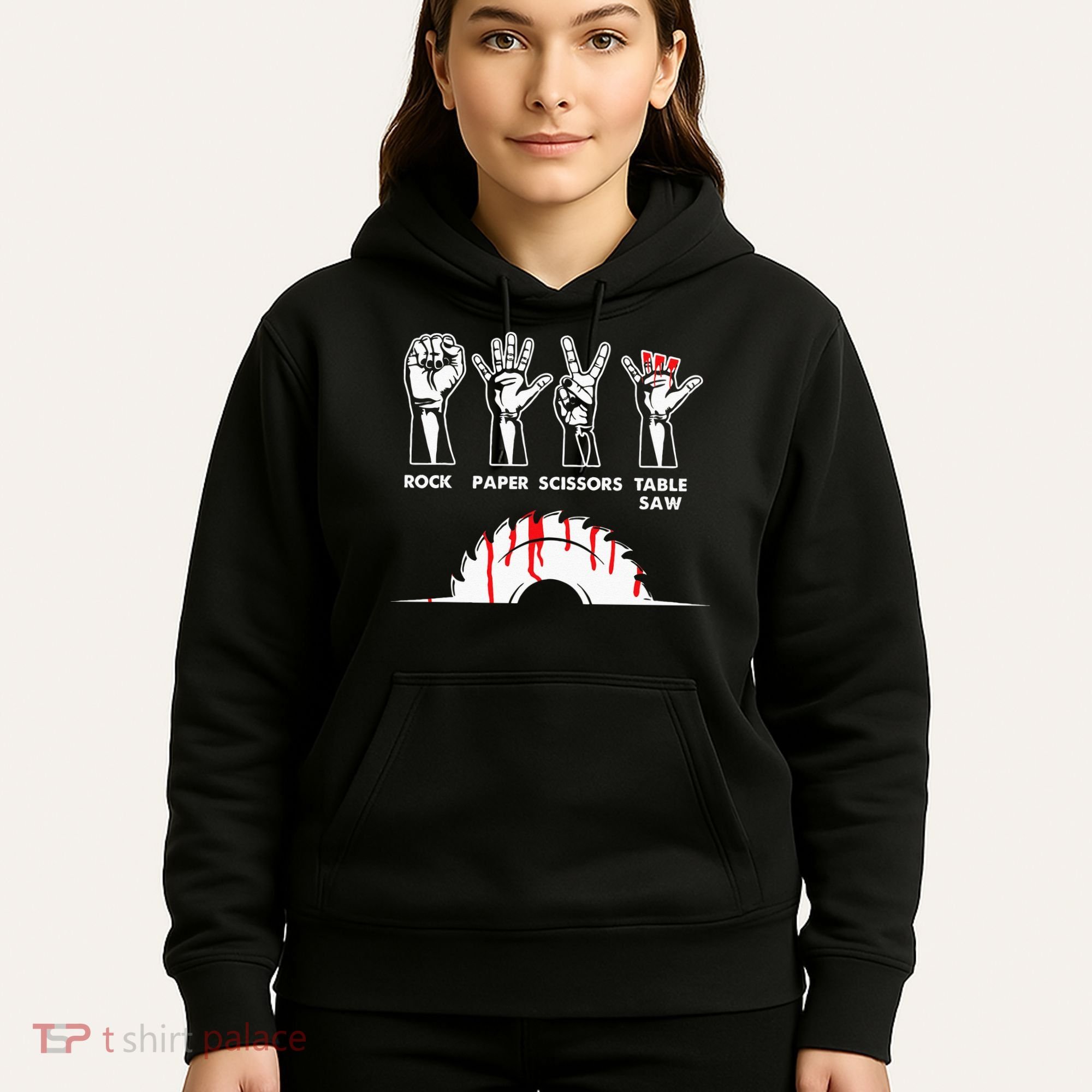 Rock Paper Scissors Table Saw Carpenter Craftsman Woodworker Hoodie