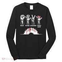 Rock Paper Scissors Table Saw Carpenter Craftsman Woodworker Long Sleeve Shirt thumb 0