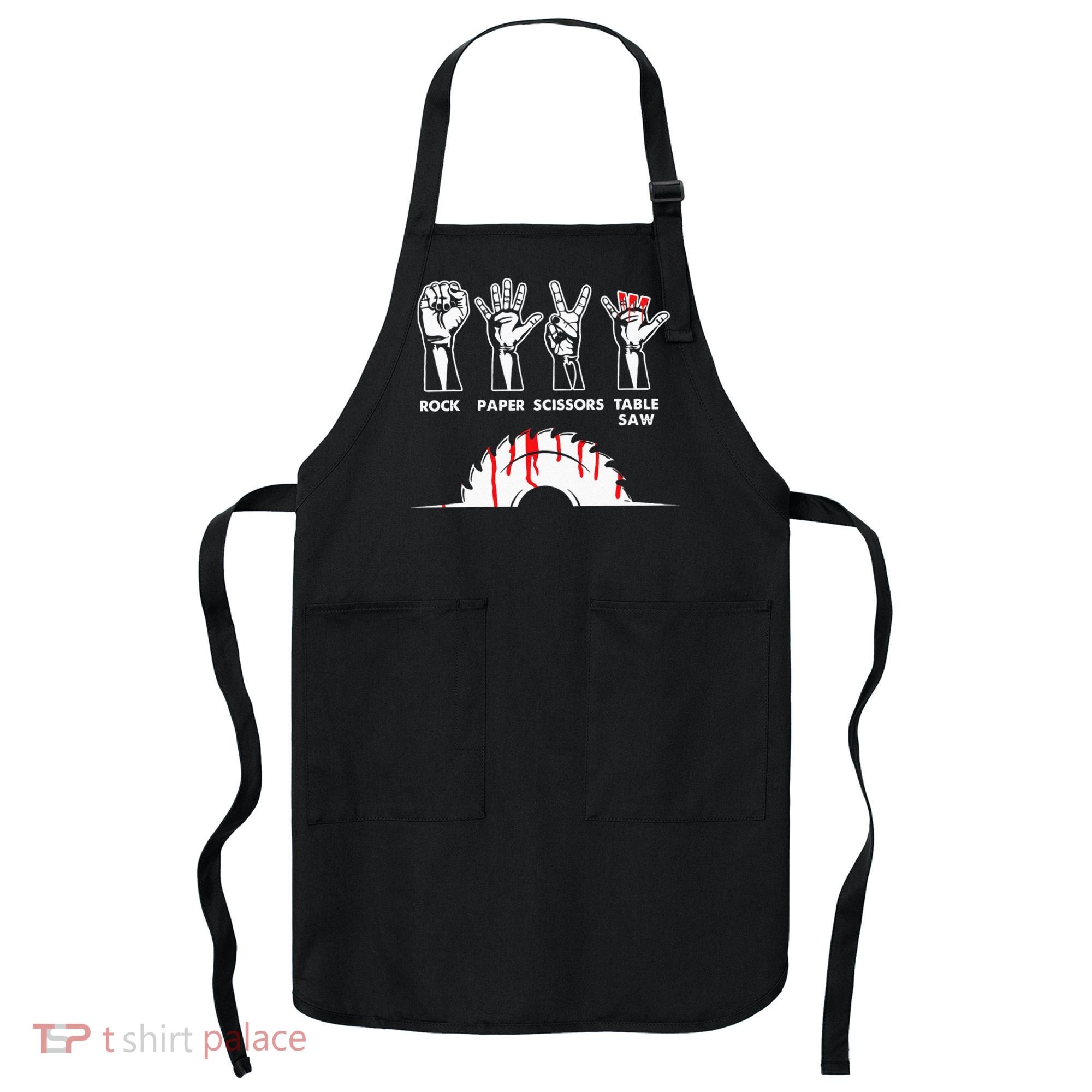 Rock Paper Scissors Table Saw Carpenter Craftsman Woodworker Apron