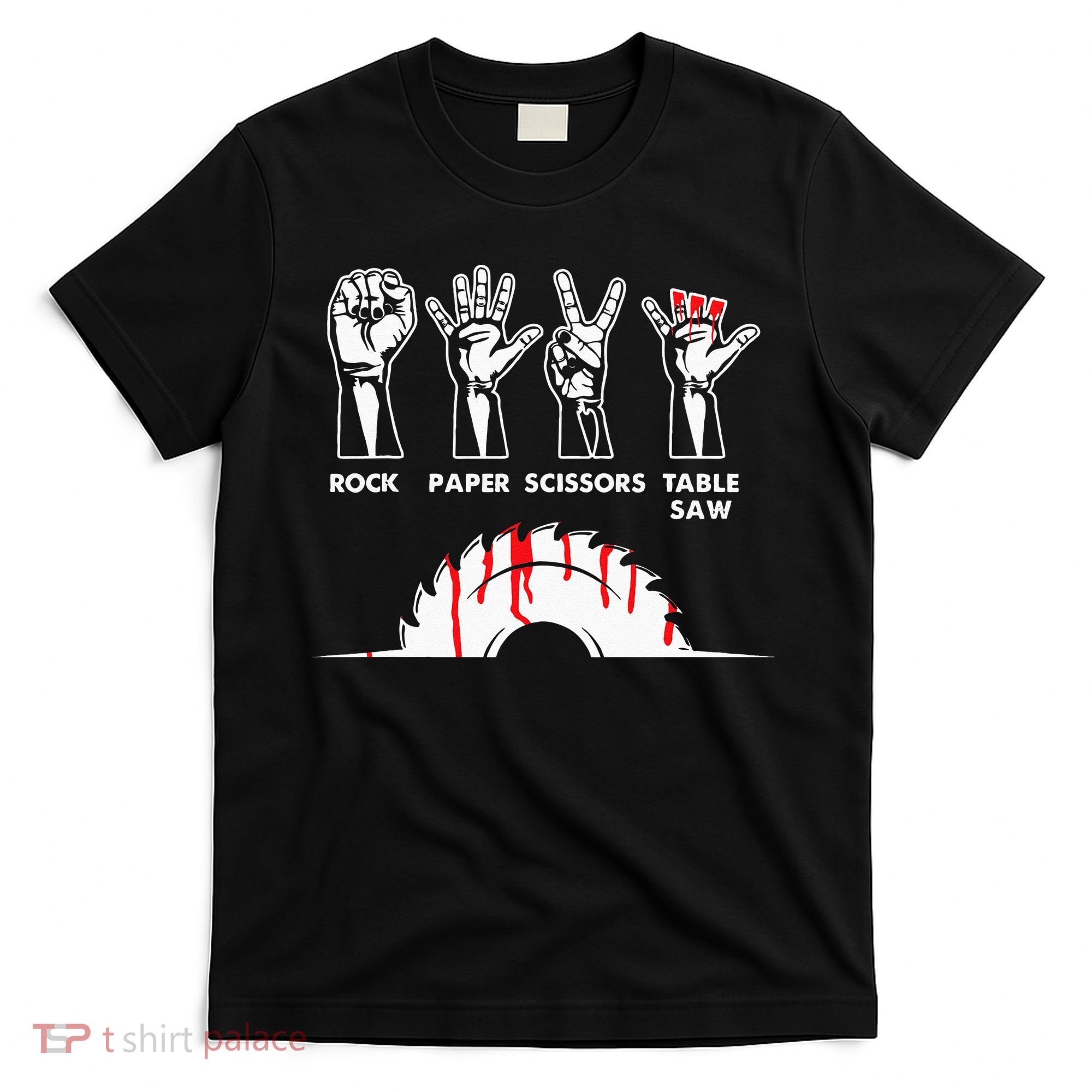 Rock Paper Scissors Table Saw Carpenter Craftsman Woodworker T-Shirt