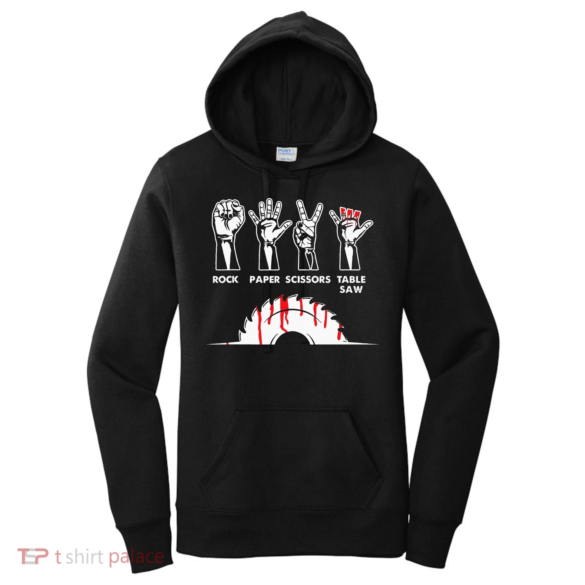 Rock Paper Scissors Table Saw Carpenter Craftsman Woodworker Women's Hoodie