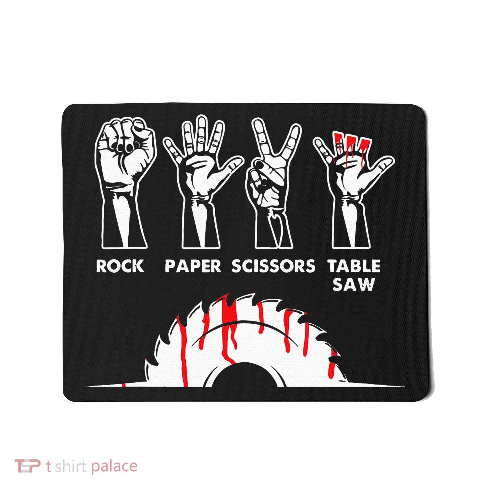 Rock Paper Scissors Table Saw Carpenter Craftsman Woodworker Mousepad