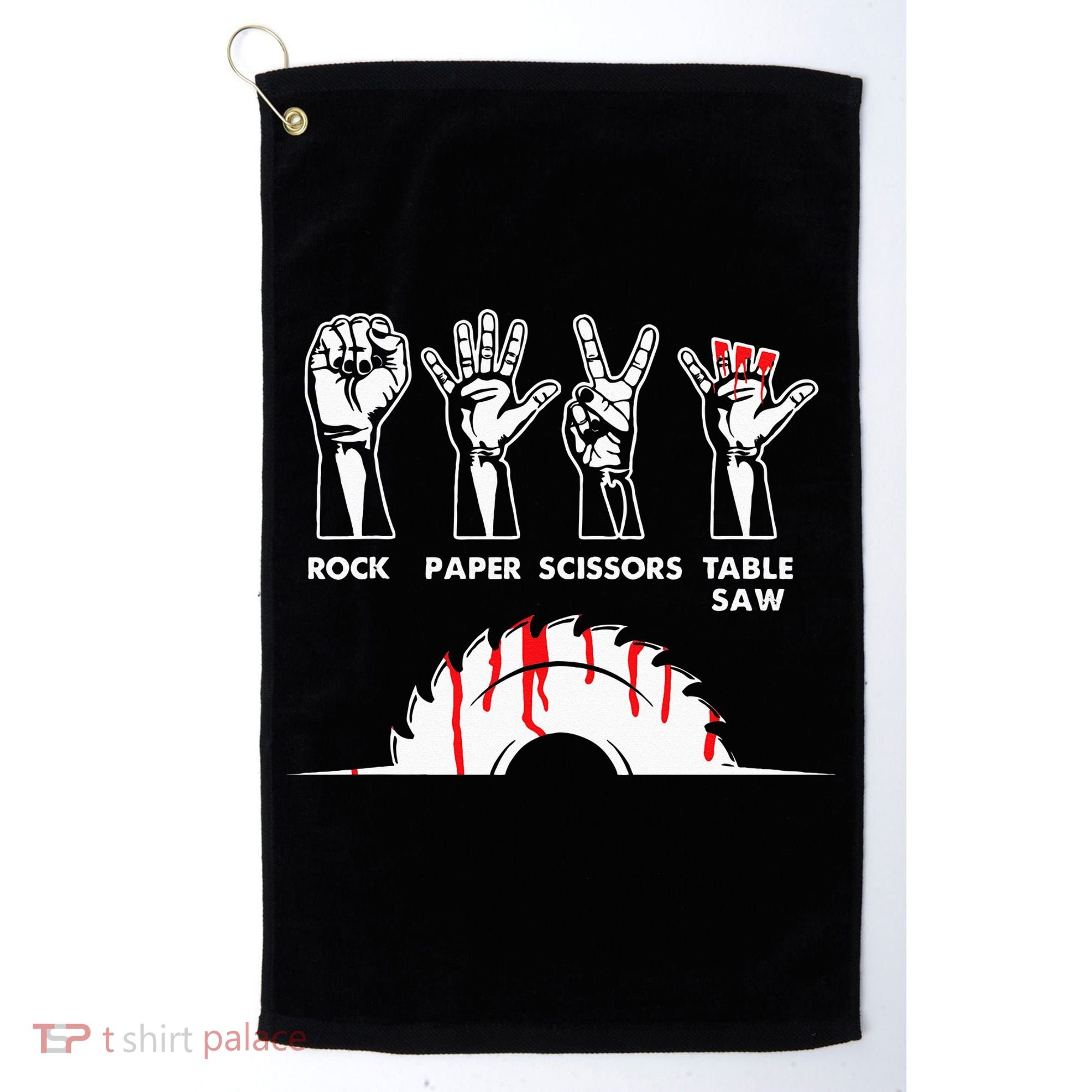 Rock Paper Scissors Table Saw Carpenter Craftsman Woodworker Golf Towel