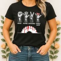 Rock Paper Scissors Table Saw Carpenter Craftsman Woodworker Women's T-Shirt thumb 2