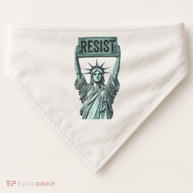 Resist Protest Statue Of Liberty USA-Made Doggie Bandana
