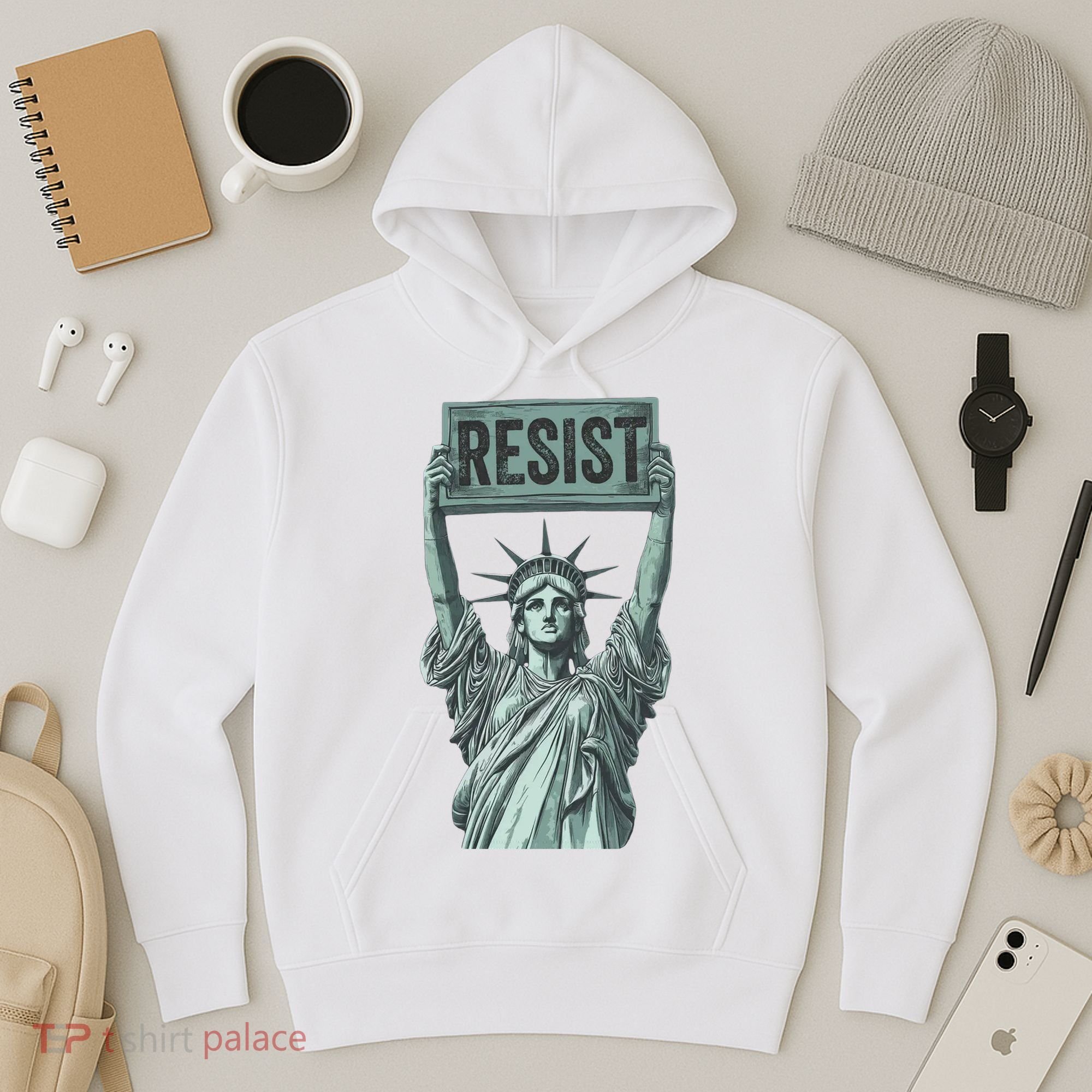 Resist Protest Statue Of Liberty Hoodie
