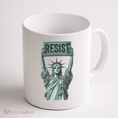 Resist Protest Statue Of Liberty Coffee Mug back