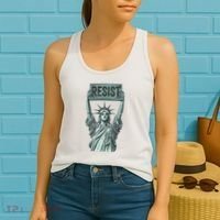 Resist Protest Statue Of Liberty Women's Tank Top thumb 2
