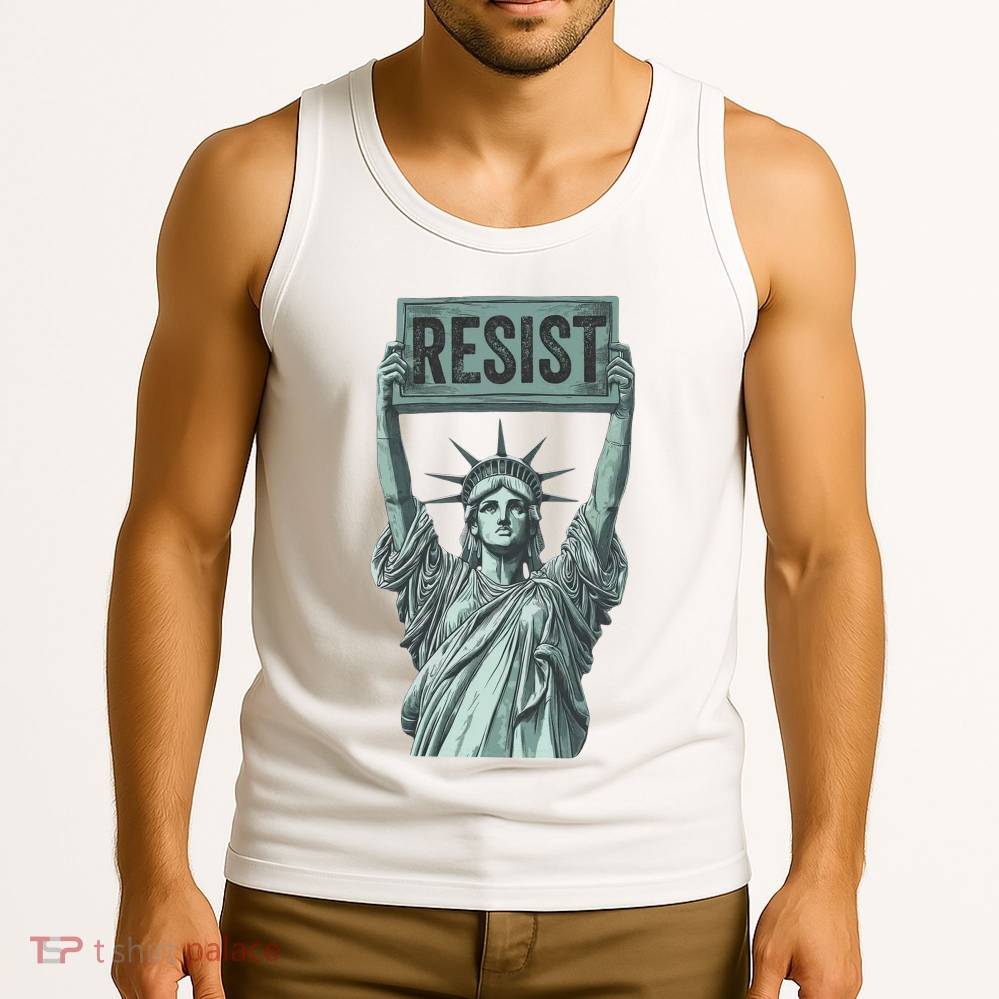 Resist Protest Statue Of Liberty Tank Top