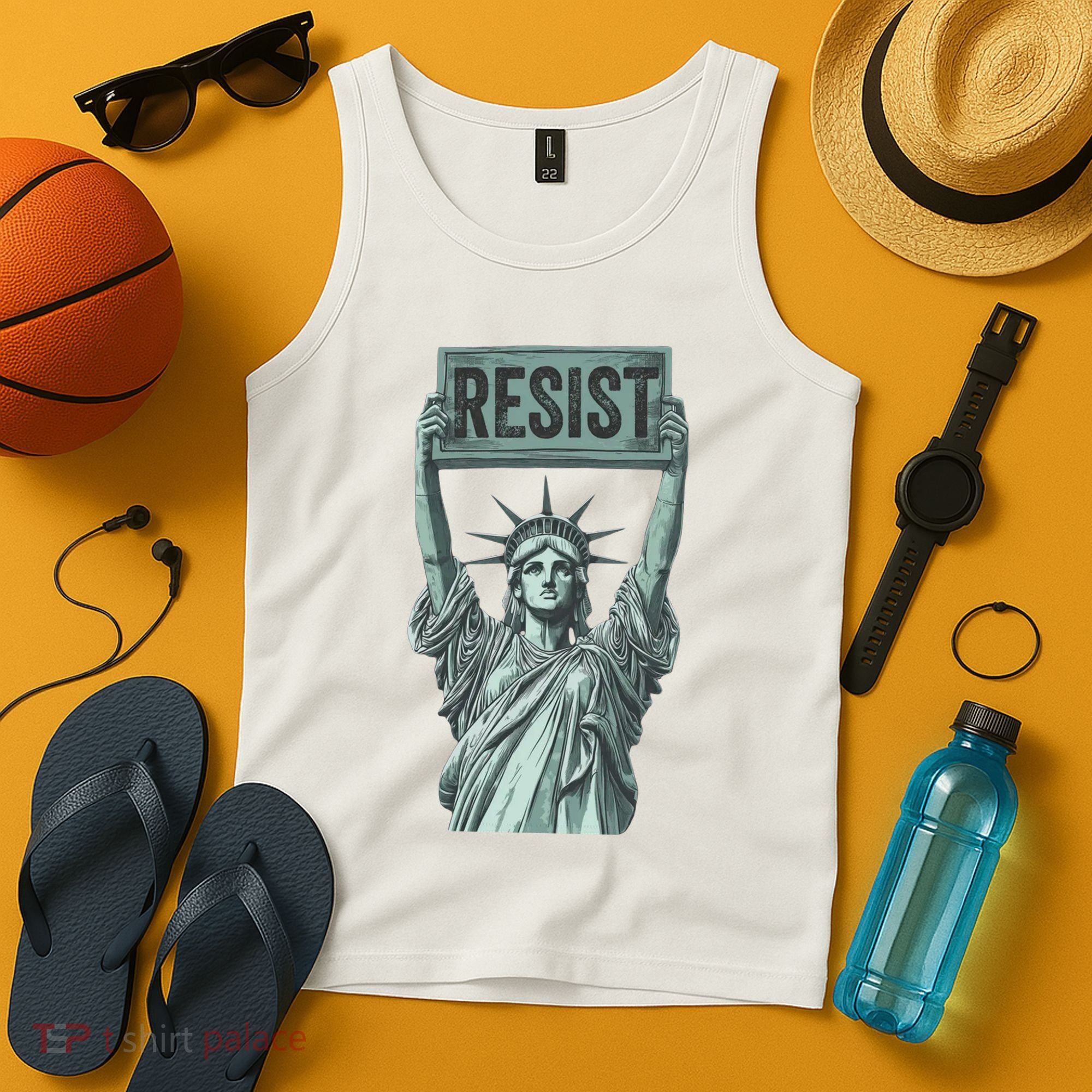 Resist Protest Statue Of Liberty Tank Top