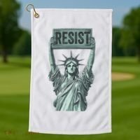 Resist Protest Statue Of Liberty Golf Towel thumb 1