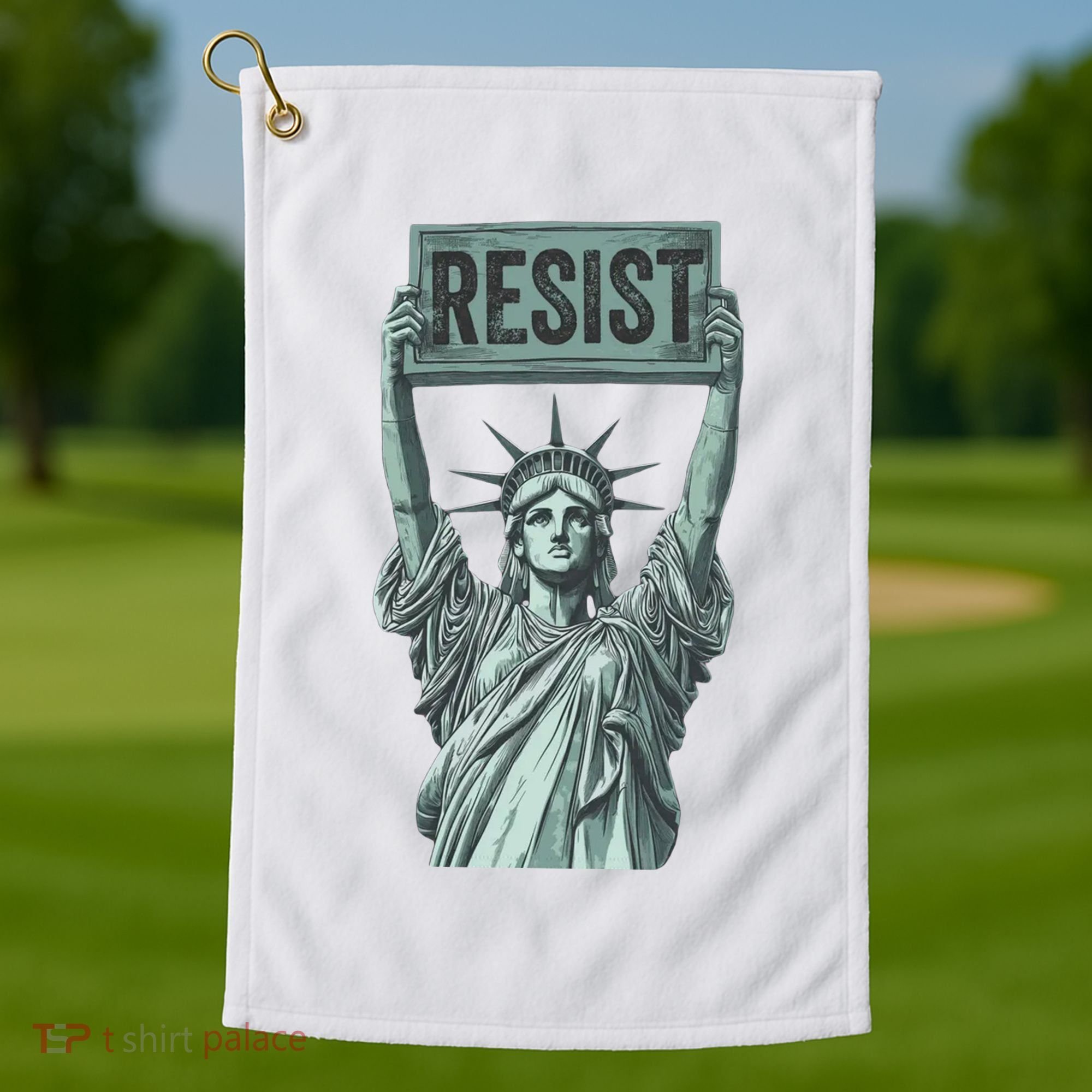 Resist Protest Statue Of Liberty Golf Towel