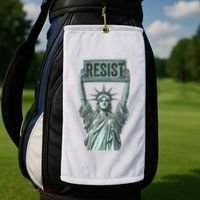 Resist Protest Statue Of Liberty Golf Towel thumb 2