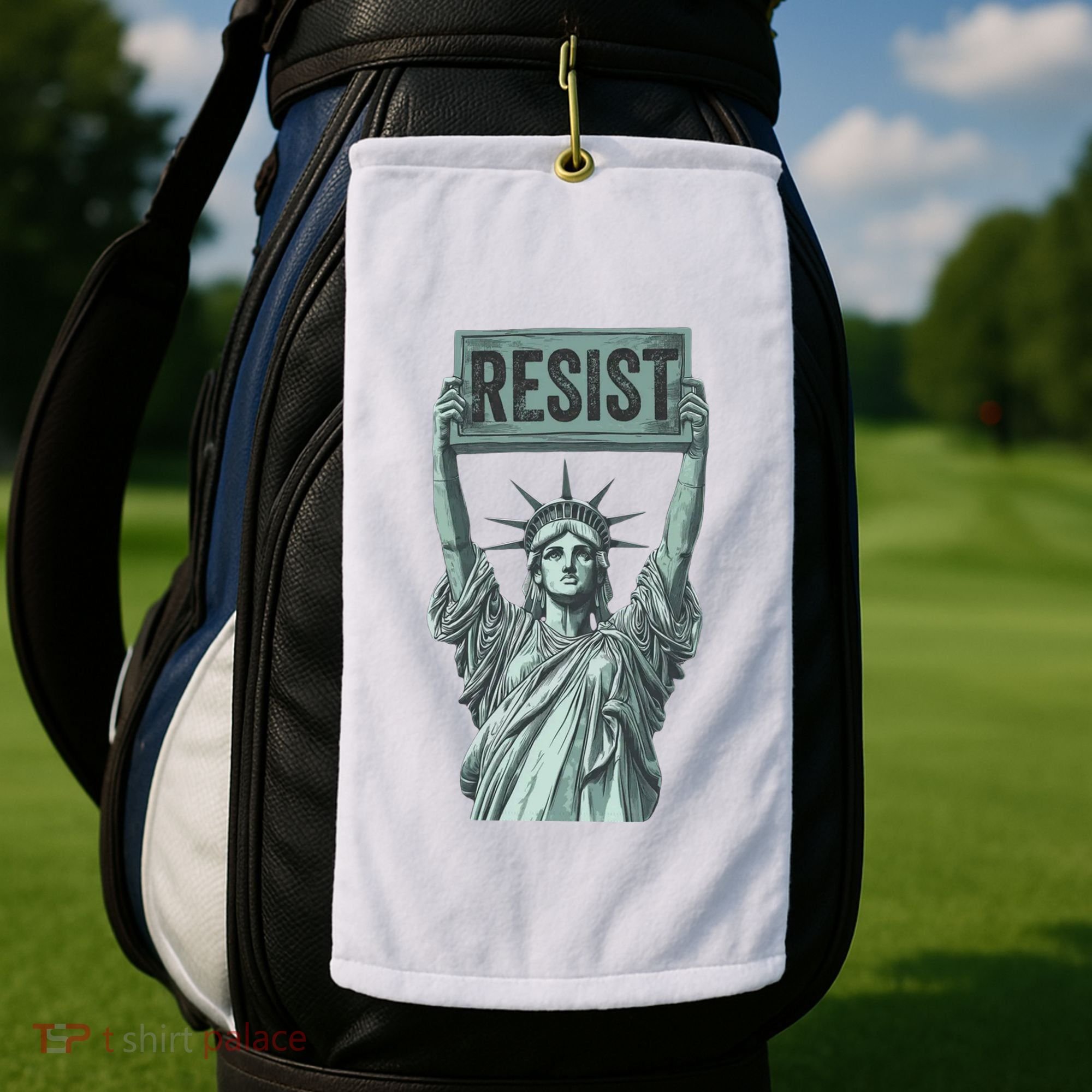 Resist Protest Statue Of Liberty Golf Towel