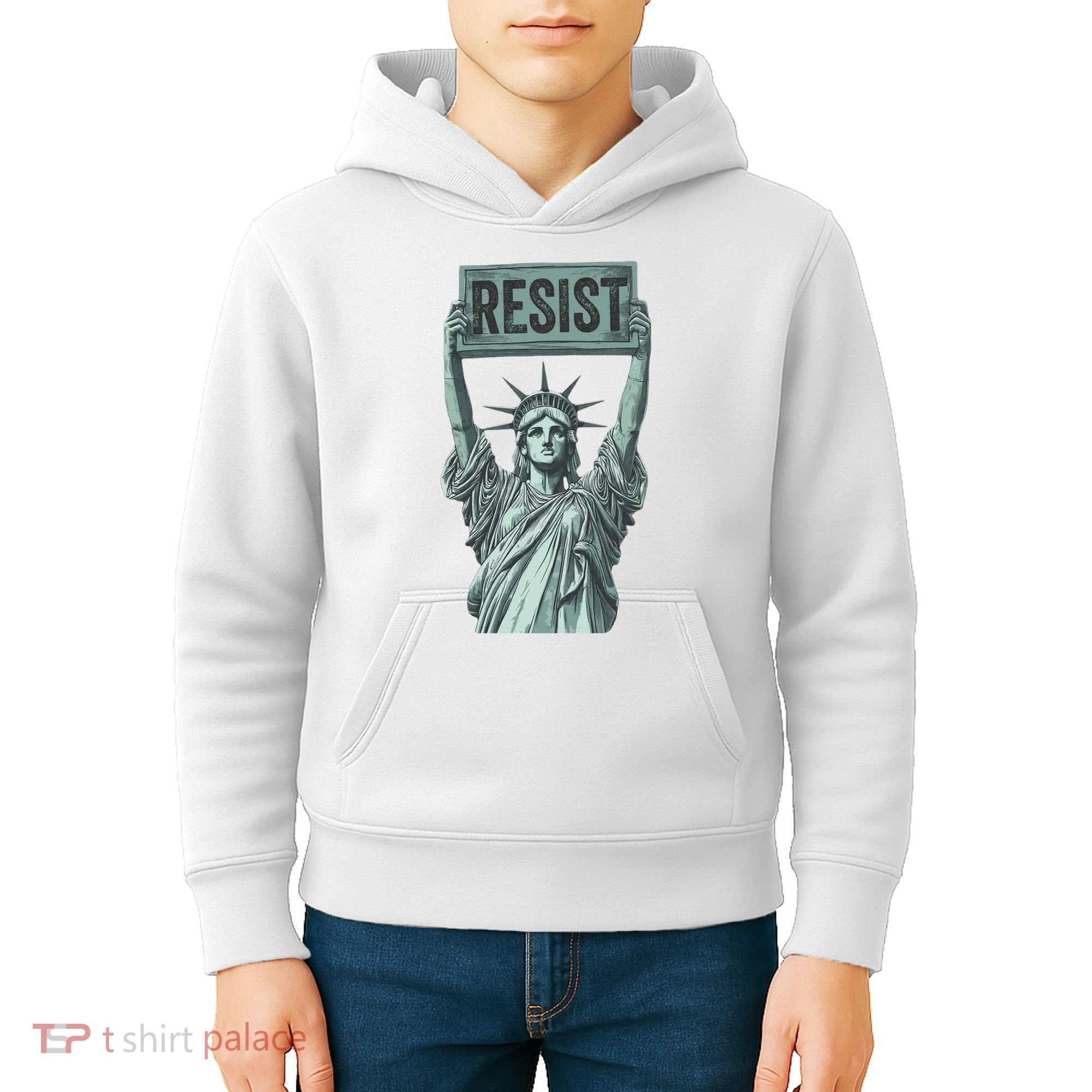 Resist Protest Statue Of Liberty Kids Hoodie