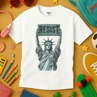 Resist Protest Statue Of Liberty Kids T-Shirt thumb 3