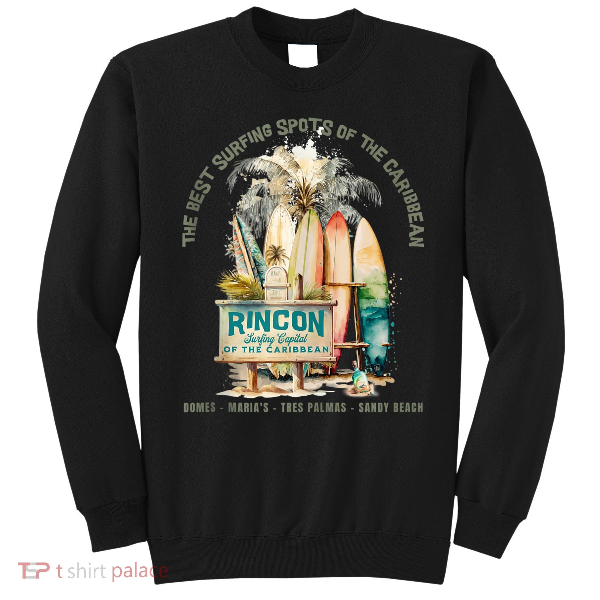 Rincon PR Surfing Capital Of The Caribbean Surfers Wipeout Sweatshirt