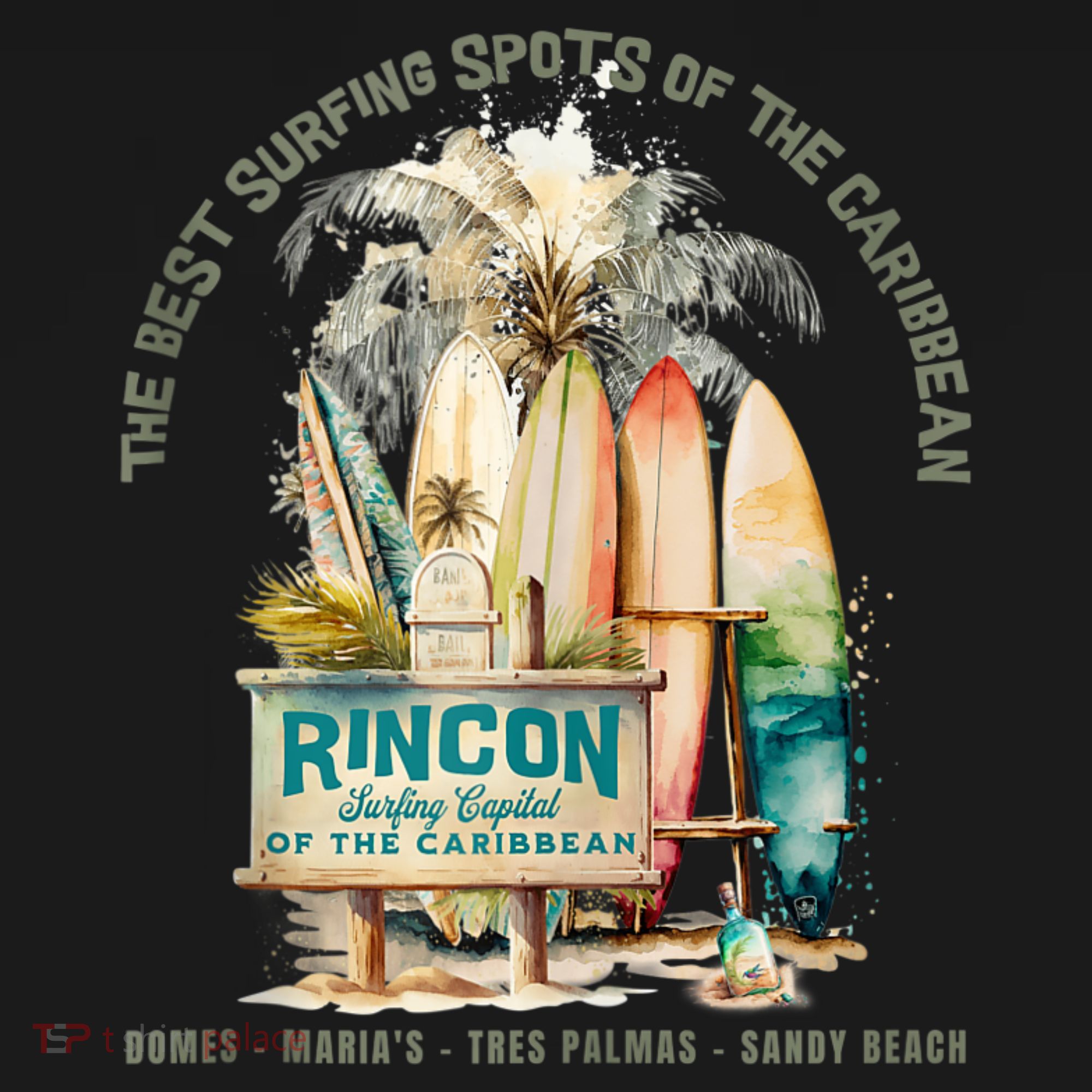 Rincon PR Surfing Capital Of The Caribbean Surfers Wipeout T-Shirt