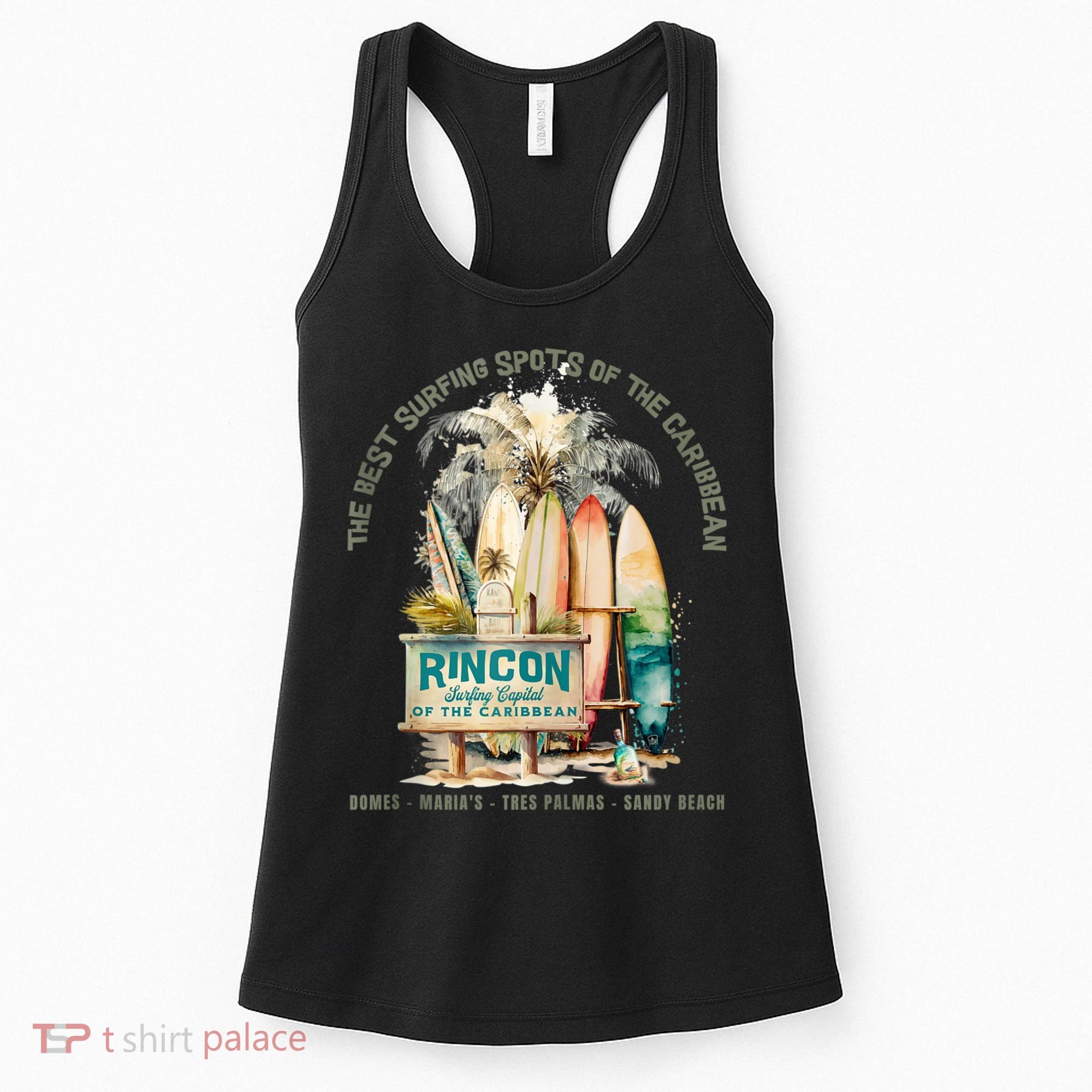 Rincon PR Surfing Capital Of The Caribbean Surfers Wipeout Women's Tank Top