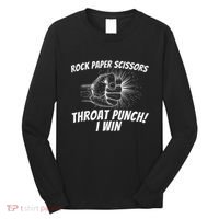 Rock Paper Scissors Throat Punch Adult Humor Sarcastic Long Sleeve Shirt thumb 0
