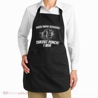 Rock Paper Scissors Throat Punch Adult Humor Sarcastic Apron thumb 2