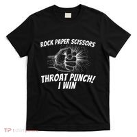 Rock Paper Scissors Throat Punch Adult Humor Sarcastic T-Shirt thumb 0