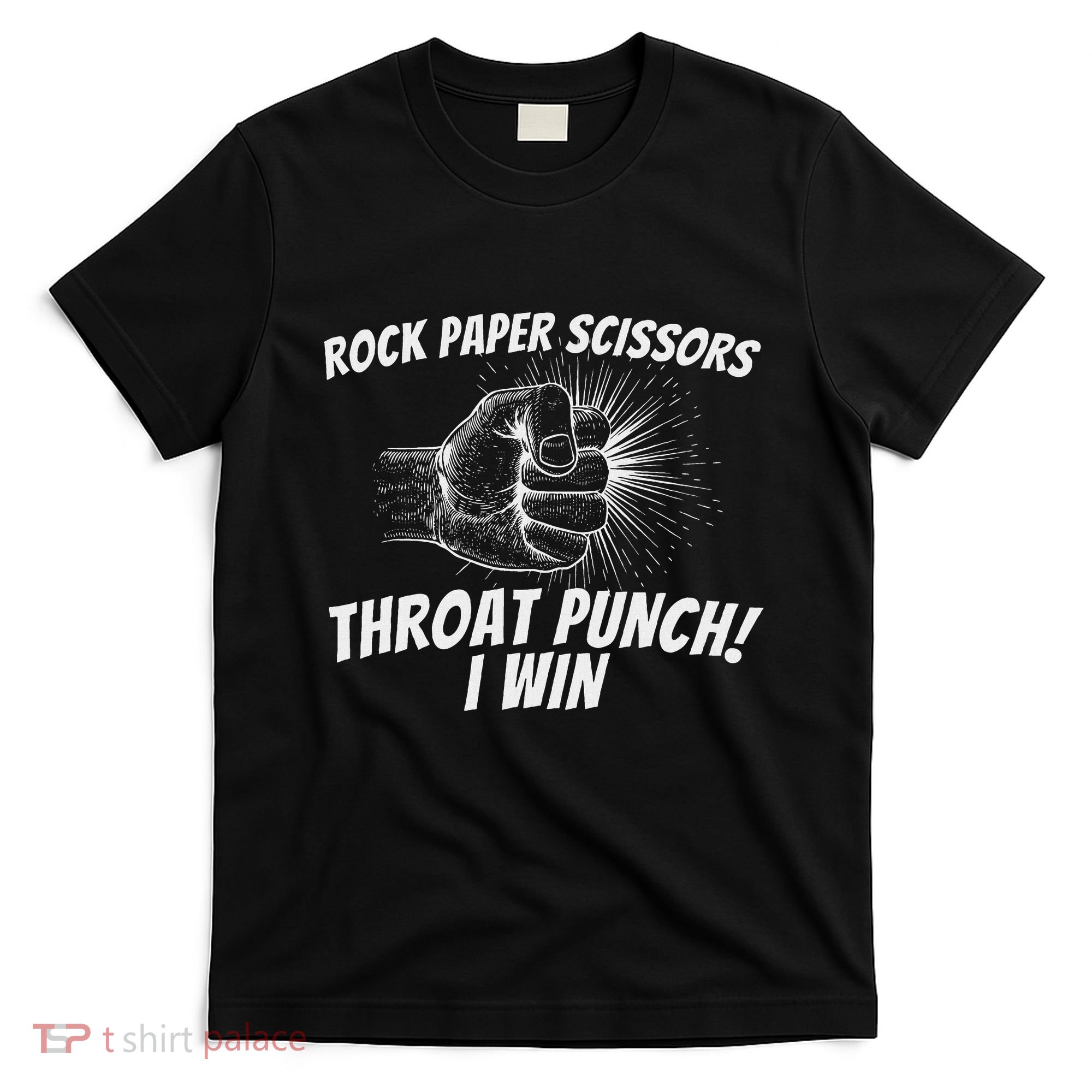 Rock Paper Scissors Throat Punch Adult Humor Sarcastic T-Shirt