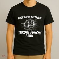 Rock Paper Scissors Throat Punch Adult Humor Sarcastic T-Shirt thumb 3
