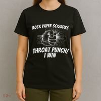 Rock Paper Scissors Throat Punch Adult Humor Sarcastic T-Shirt thumb 4