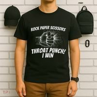 Rock Paper Scissors Throat Punch Adult Humor Sarcastic T-Shirt thumb 6