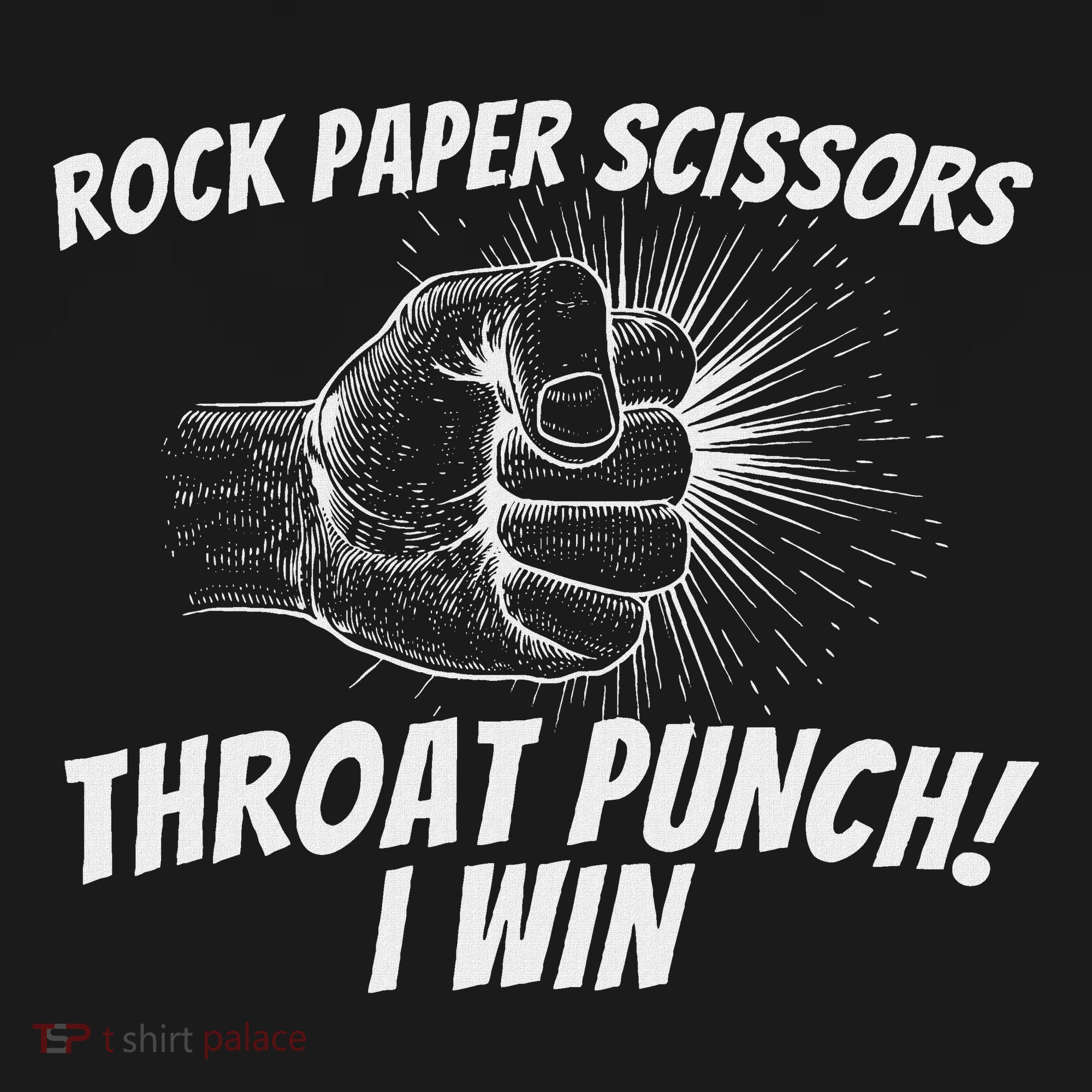 Rock Paper Scissors Throat Punch Adult Humor Sarcastic T-Shirt