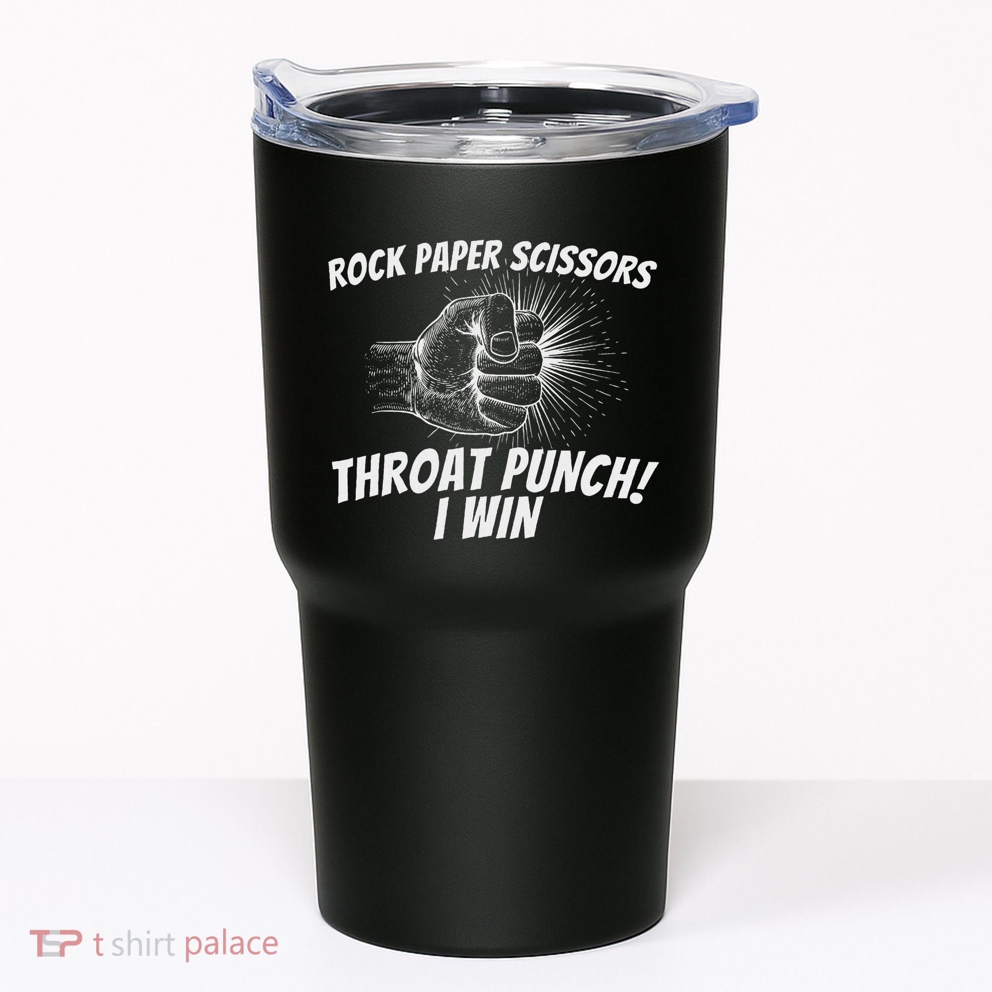 Rock Paper Scissors Throat Punch Adult Humor Sarcastic Tumbler