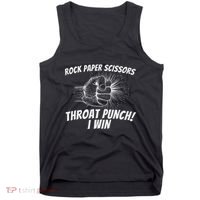 Rock Paper Scissors Throat Punch Adult Humor Sarcastic Tank Top thumb 0