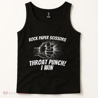Rock Paper Scissors Throat Punch Adult Humor Sarcastic Tank Top thumb 2