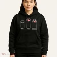 Rock Paper Scissors Hand Game Cute Paw Funny Cat Hoodie thumb 5
