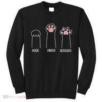 Rock Paper Scissors Hand Game Cute Paw Funny Cat Sweatshirt thumb 0