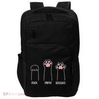 Rock Paper Scissors Hand Game Cute Paw Funny Cat Impact Tech Backpack thumb 0