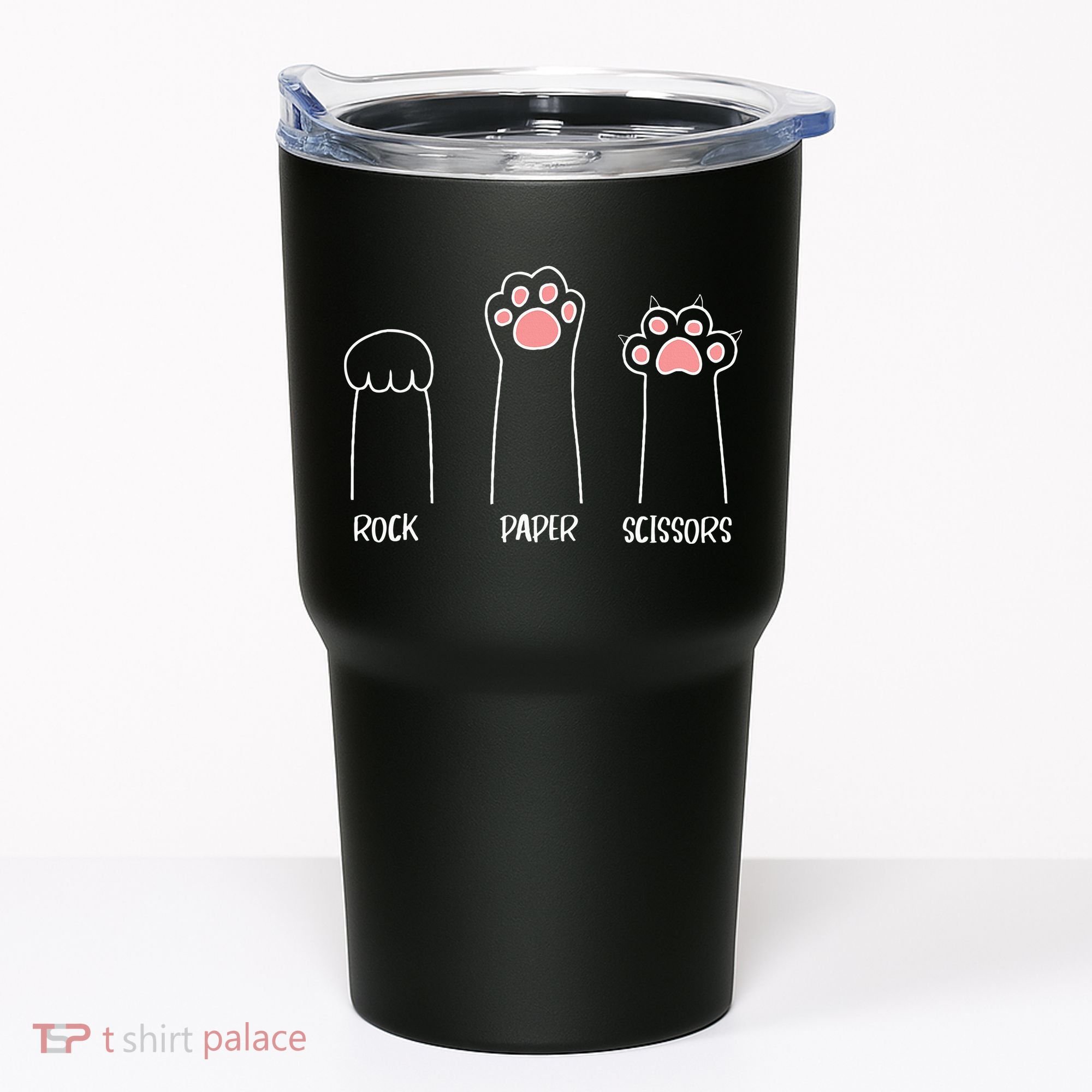 Rock Paper Scissors Hand Game Cute Paw Funny Cat Tumbler