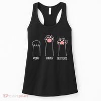 Rock Paper Scissors Hand Game Cute Paw Funny Cat Women's Tank Top thumb 0