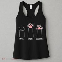 Rock Paper Scissors Hand Game Cute Paw Funny Cat Women's Tank Top thumb 3