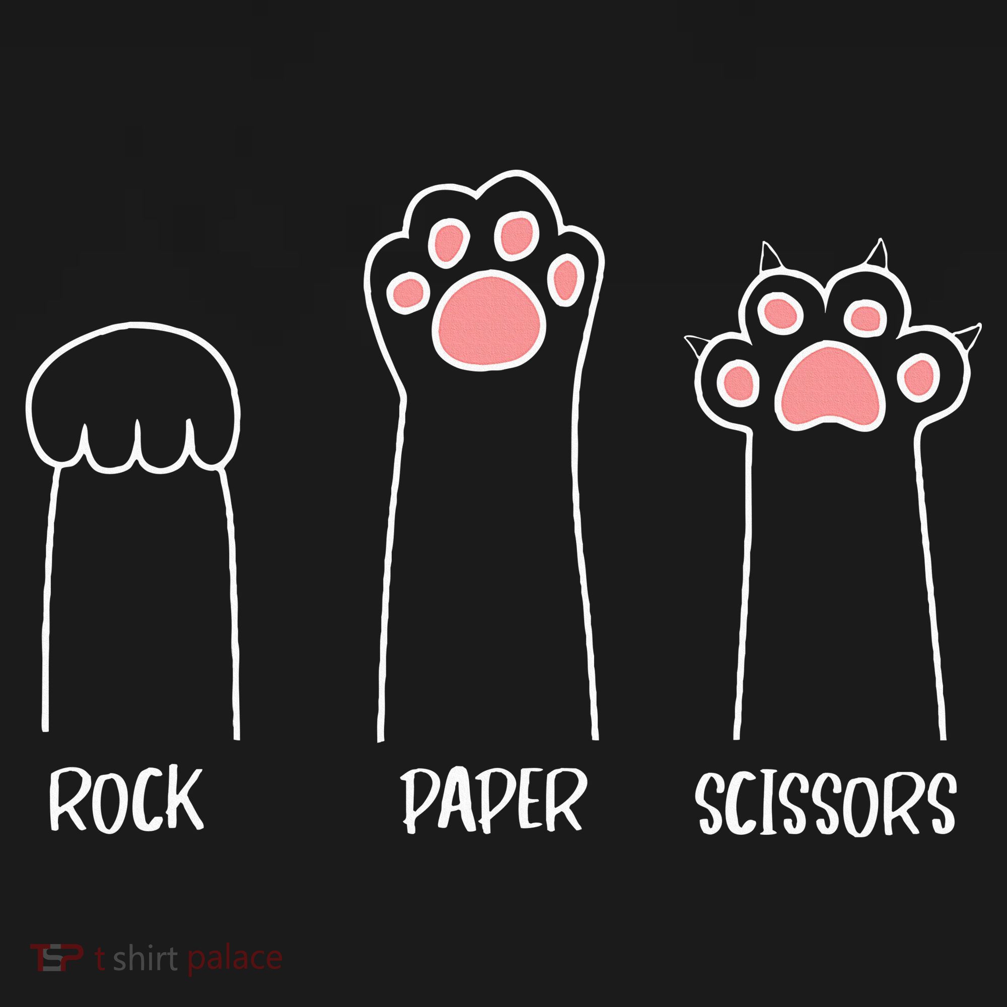 Rock Paper Scissors Hand Game Cute Paw Funny Cat Women's Tank Top